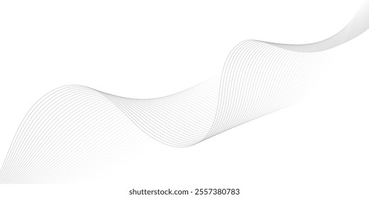 Abstract wave element for design. Digital frequency track equalizer. Stylized line art background. Vector illustration. Wave with lines created using blend tool.