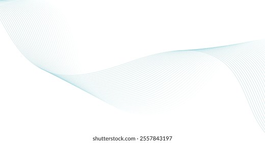 Abstract wave element for design. Digital frequency track equalizer. Stylized line art background. Vector illustration. Wave with lines created using blend tool.