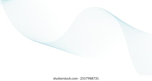 Abstract wave element for design. Digital frequency track equalizer. Stylized line art background. Vector illustration. Wave with lines created using blend tool.