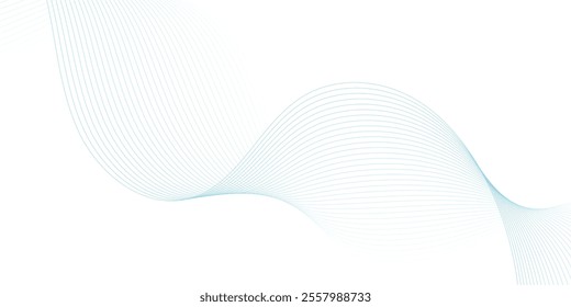 Abstract wave element for design. Digital frequency track equalizer. Stylized line art background. Vector illustration. Wave with lines created using blend tool.