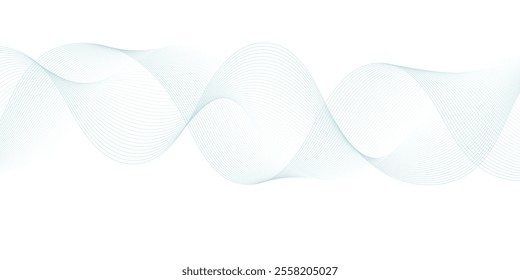 Abstract wave element for design. Digital frequency track equalizer. Stylized line art background. Vector illustration. Wave with lines created using blend tool.