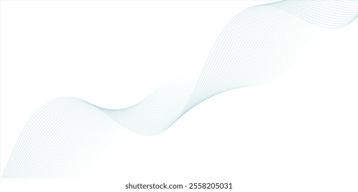 Abstract wave element for design. Digital frequency track equalizer. Stylized line art background. Vector illustration. Wave with lines created using blend tool.