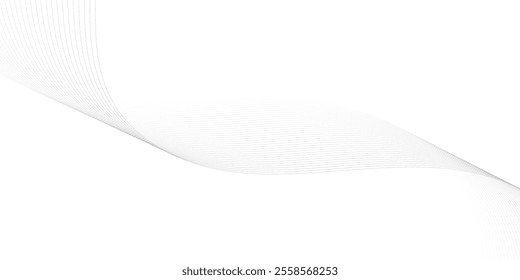 Abstract wave element for design. Digital frequency track equalizer. Stylized line art background. Vector illustration. Wave with lines created using blend tool.