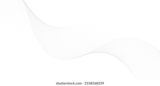 Abstract wave element for design. Digital frequency track equalizer. Stylized line art background. Vector illustration. Wave with lines created using blend tool.