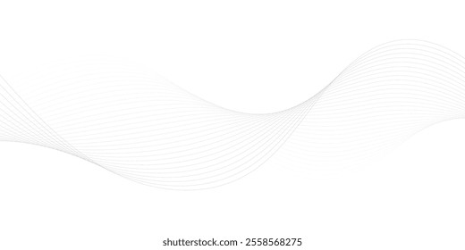 Abstract wave element for design. Digital frequency track equalizer. Stylized line art background. Vector illustration. Wave with lines created using blend tool.