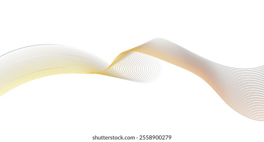 Abstract wave element for design. Digital frequency track equalizer. Stylized line art background. Vector illustration. Wave with lines created using blend tool. Curved wavy line,