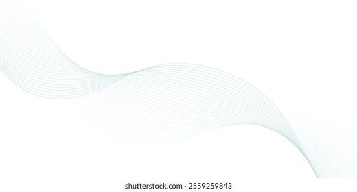 Abstract wave element for design. Digital frequency track equalizer. Stylized line art background. Vector illustration. Wave with lines created using blend tool.