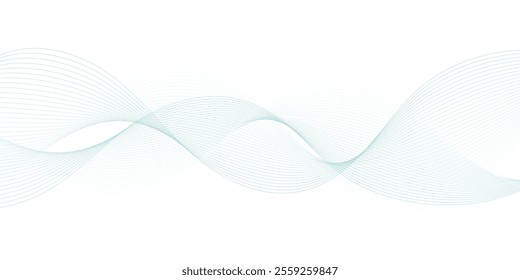 Abstract wave element for design. Digital frequency track equalizer. Stylized line art background. Vector illustration. Wave with lines created using blend tool.