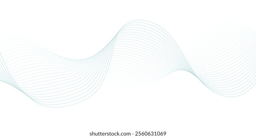 Abstract wave element for design. Digital frequency track equalizer. Stylized line art background. Vector illustration. Wave with lines created using blend tool.