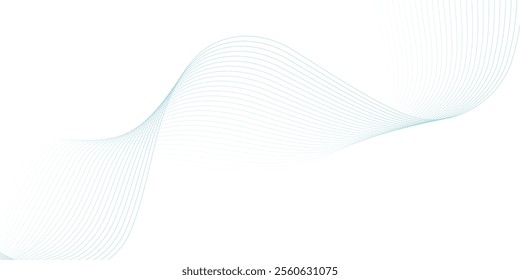Abstract wave element for design. Digital frequency track equalizer. Stylized line art background. Vector illustration. Wave with lines created using blend tool.