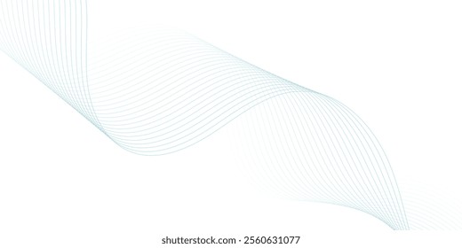 Abstract wave element for design. Digital frequency track equalizer. Stylized line art background. Vector illustration. Wave with lines created using blend tool.