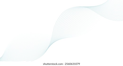 Abstract wave element for design. Digital frequency track equalizer. Stylized line art background. Vector illustration. Wave with lines created using blend tool.