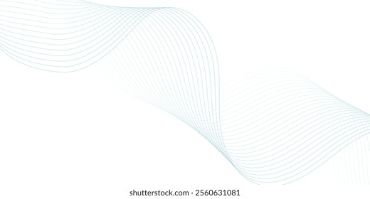 Abstract wave element for design. Digital frequency track equalizer. Stylized line art background. Vector illustration. Wave with lines created using blend tool.