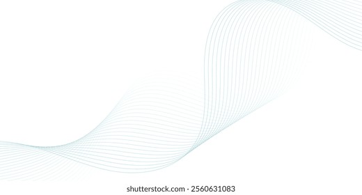 Abstract wave element for design. Digital frequency track equalizer. Stylized line art background. Vector illustration. Wave with lines created using blend tool.