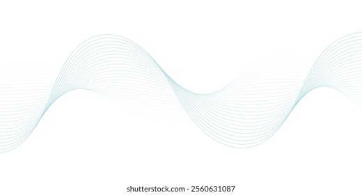 Abstract wave element for design. Digital frequency track equalizer. Stylized line art background. Vector illustration. Wave with lines created using blend tool.