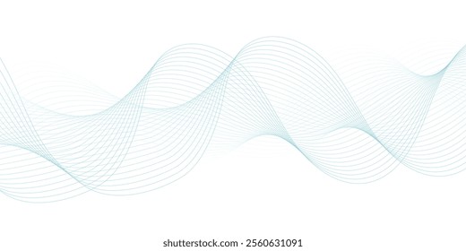 Abstract wave element for design. Digital frequency track equalizer. Stylized line art background. Vector illustration. Wave with lines created using blend tool.