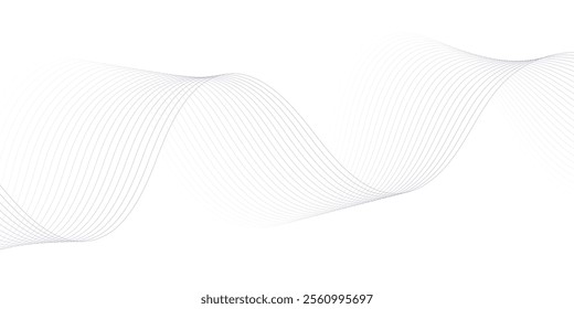 Abstract wave element for design. Digital frequency track equalizer. Stylized line art background. Vector illustration. Wave with lines created using blend tool.