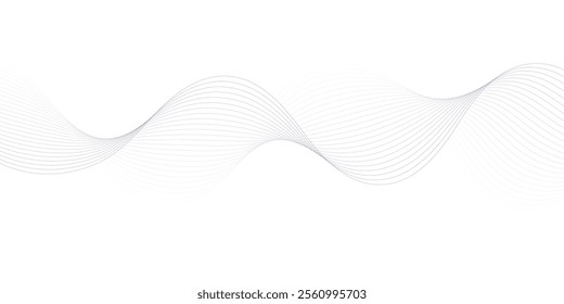 Abstract wave element for design. Digital frequency track equalizer. Stylized line art background. Vector illustration. Wave with lines created using blend tool.