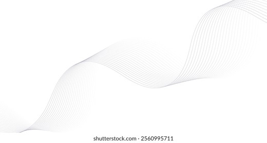 Abstract wave element for design. Digital frequency track equalizer. Stylized line art background. Vector illustration. Wave with lines created using blend tool.