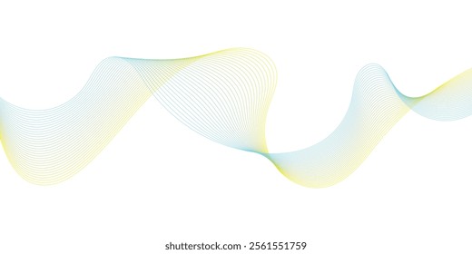 Abstract wave element for design. Digital frequency track equalizer. Stylized line art background. Vector illustration.with wavy lines