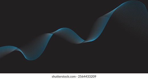 Abstract wave element for design. Digital frequency track equalizer. Stylized line art background. Vector illustration with wavy lines