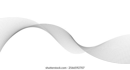 Abstract wave element for design. Digital frequency track equalizer. Stylized line art background.