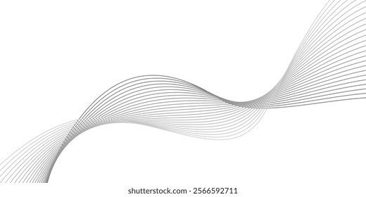 Abstract wave element for design. Digital frequency track equalizer. Stylized line art background.