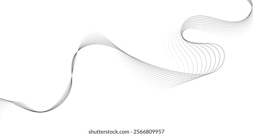 Abstract wave element for design. Digital frequency track equalizer. Stylized line art background.