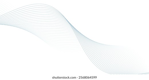 Abstract wave element for design. Digital frequency track equalizer. Stylized line art background. Vector illustration. Wave with lines created using blend tool.