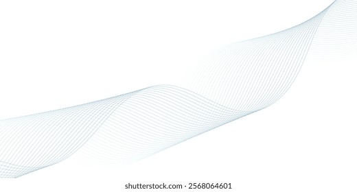 Abstract wave element for design. Digital frequency track equalizer. Stylized line art background. Vector illustration. Wave with lines created using blend tool.