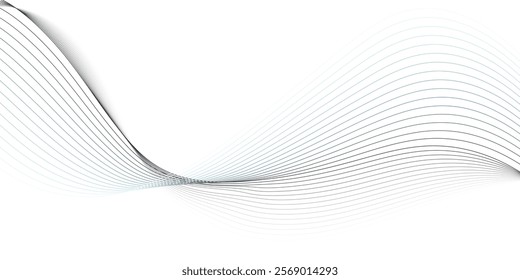 Abstract wave element for design. Digital frequency track equalizer. Stylized line art background. Vector illustration.