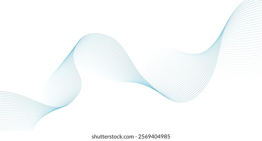 Abstract wave element for design. Digital frequency track equalizer. Stylized line art background. Vector illustration with wavy lines