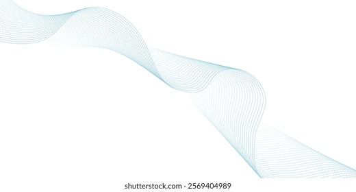 Abstract wave element for design. Digital frequency track equalizer. Stylized line art background. Vector illustration with wavy lines