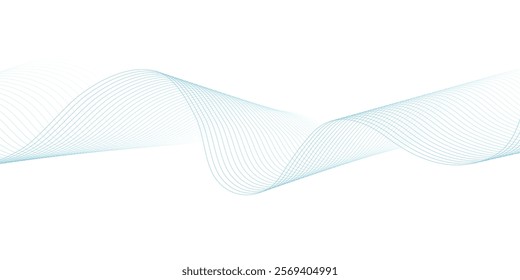 Abstract wave element for design. Digital frequency track equalizer. Stylized line art background. Vector illustration with wavy lines