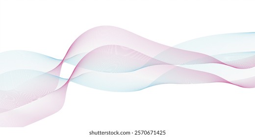 Abstract wave element for design. Digital frequency track equalizer. Stylized line art background. Vector illustration.
