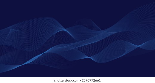 Abstract wave element for design. Digital frequency track equalizer. Abstract glowing wave lines on background. 