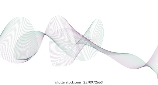 Abstract wave element for design. Digital frequency track equalizer. Abstract glowing wave lines on background. 