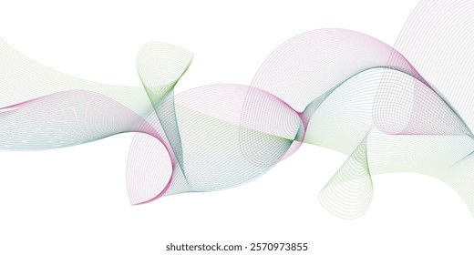 Abstract wave element for design. Digital frequency track equalizer. White abstract background with wavy lines.