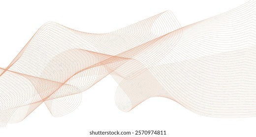 Abstract wave element for design. Digital frequency track equalizer. Modern luxury minimal trendy shiny lines pattern. Vector illustration