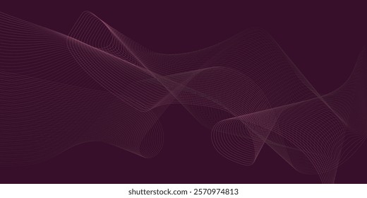 Abstract wave element for design. Digital frequency track equalizer. Modern luxury minimal trendy shiny lines pattern. Vector illustration