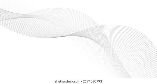 Abstract wave element for design. Digital frequency track equalizer. Stylized line art background. Vector illustration. Wave with lines created using blend tool.