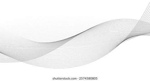 Abstract wave element for design. Digital frequency track equalizer. Stylized line art background. Vector illustration. Wave with lines created using blend tool.