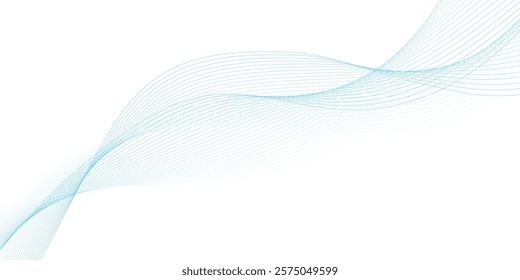 Abstract wave element for design. Digital frequency track equalizer. Stylized line art background. Vector illustration. Wave with lines created using blend tool