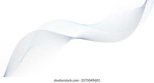Abstract wave element for design. Digital frequency track equalizer. Stylized line art background. Vector illustration. Wave with lines created using blend tool