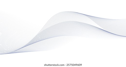 Abstract wave element for design. Digital frequency track equalizer. Stylized line art background. Vector illustration. Wave with lines created using blend tool