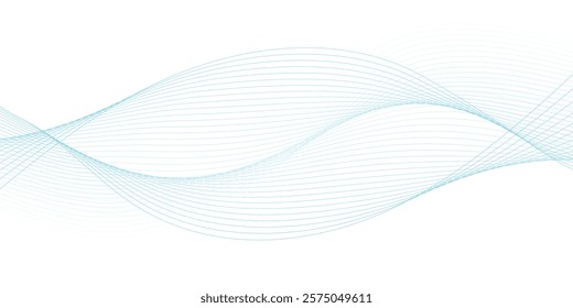 Abstract wave element for design. Digital frequency track equalizer. Stylized line art background. Vector illustration. Wave with lines created using blend tool