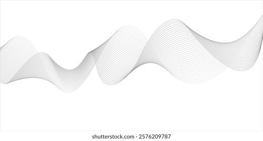 Abstract wave element for design. Digital frequency track equalizer. Stylized line art background. Vector illustration. Wave with lines created using blend too