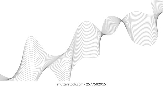 Abstract wave element for design. Digital frequency track equalizer. Stylized line art background. Vector illustration. Wave with lines created using blend tool.
