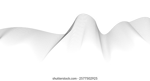 Abstract wave element for design. Digital frequency track equalizer. Stylized line art background. Vector illustration. Wave with lines created using blend tool.
