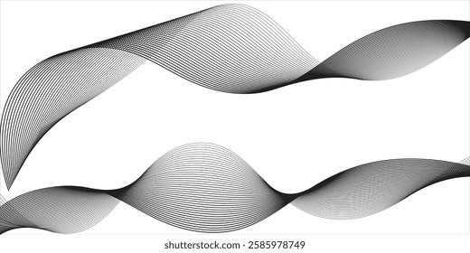 Abstract wave element for design. Digital frequency track equalizer. Stylized line art background. Vector illustration. MODERN